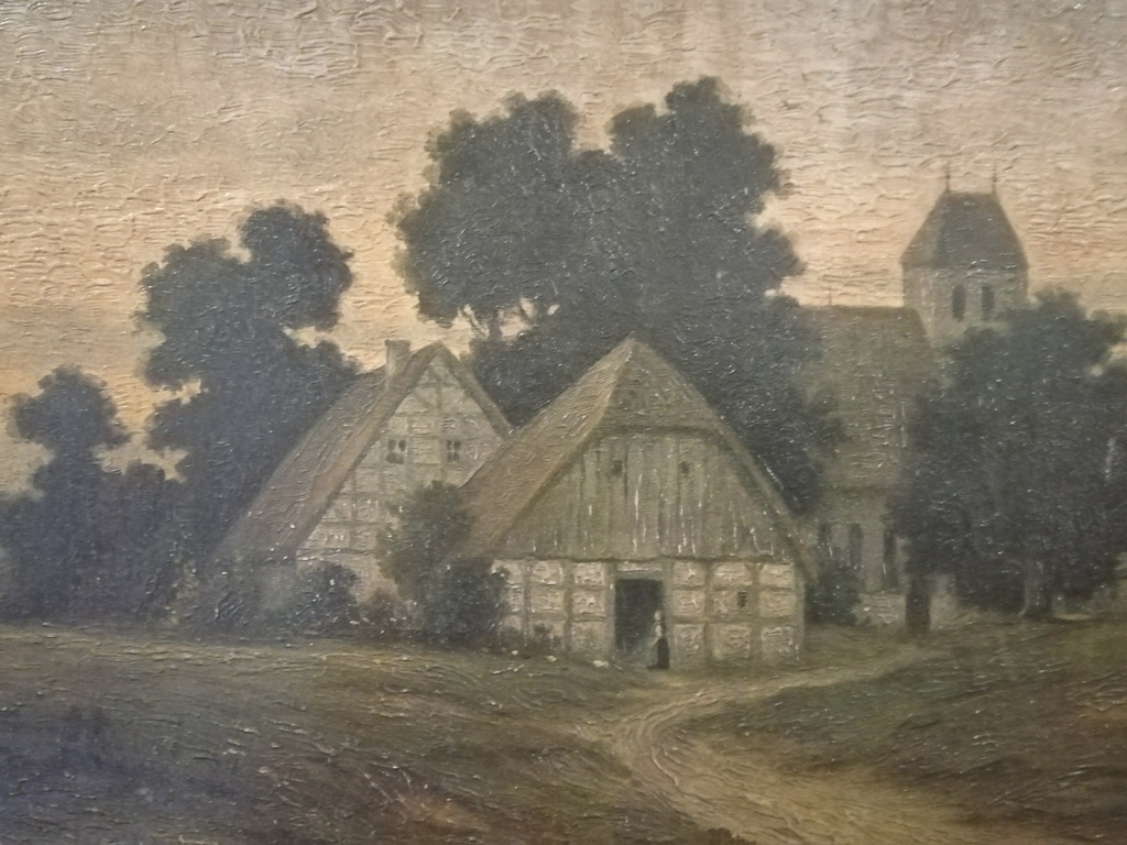 onbekend kunstenaar - olieverf op paneel - landelijk dorps zicht kopen? Bied vanaf 1!