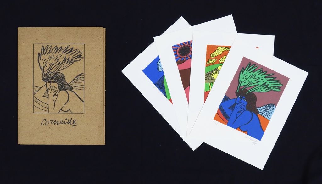 Corneille: Portfolio met 4 zeefdrukken in bijbehorende map, Mediterrannee kopen? Bied vanaf 280!