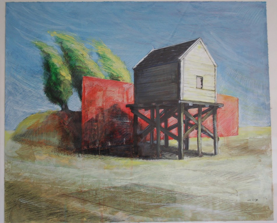 Luc Houweling, gemengde techniek, 'paalwoning' kopen? Bied vanaf 70!