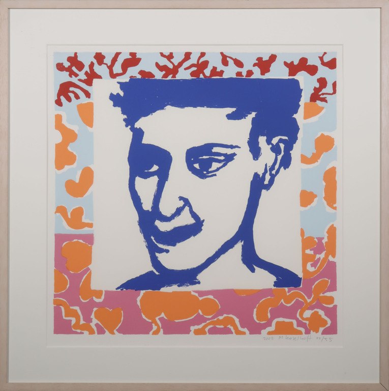 Marianne Haselhoff: Zeefdruk, Z.T. (Blauw hoofd) - Ingelijst  kopen? Bied vanaf 1!