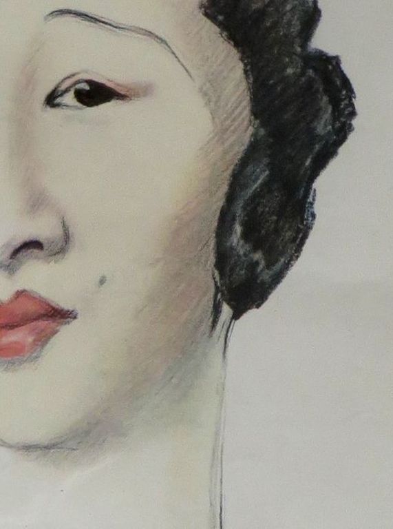 Chineesche Grande dame - grafiek naar aquarel Olive SNELL (1888-1962)- ingelijst kopen? Bied vanaf 1!