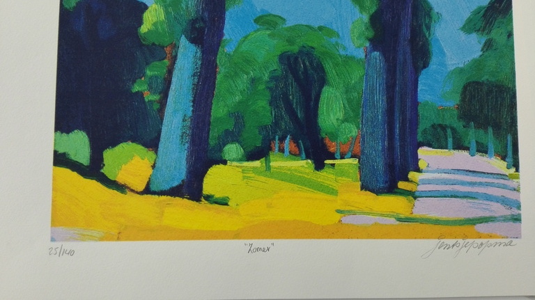 Jentsje Popma, zeefdruk op papier, Titel: Zomer kopen? Bied vanaf 50!