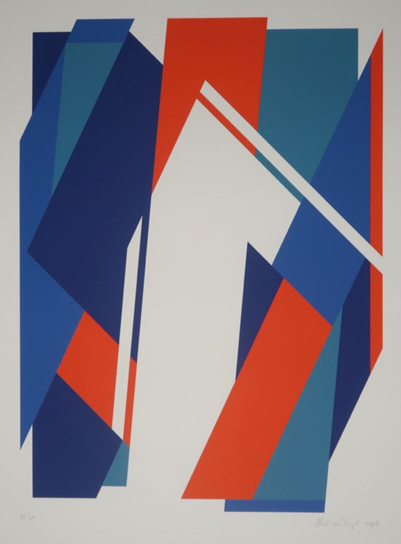 Henk van Trigt: Zeefdruk, Abstracte compositie kopen? Bied vanaf 100!