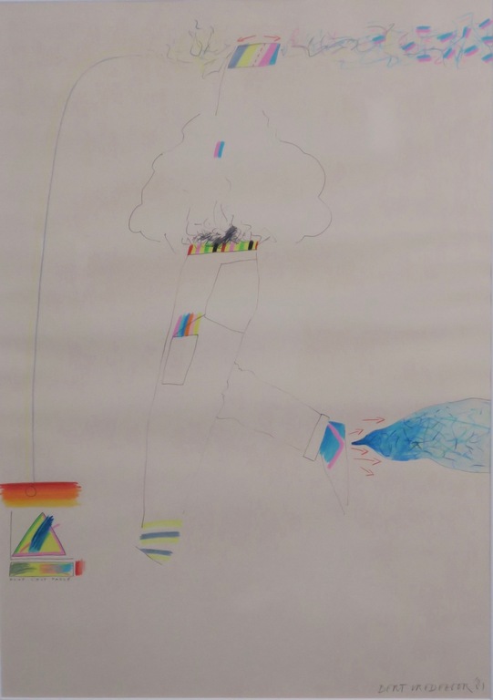 Bert Vredegoor: Potlood, Bleu c'est passe -Ingelijst (groot) kopen? Bied vanaf 20!