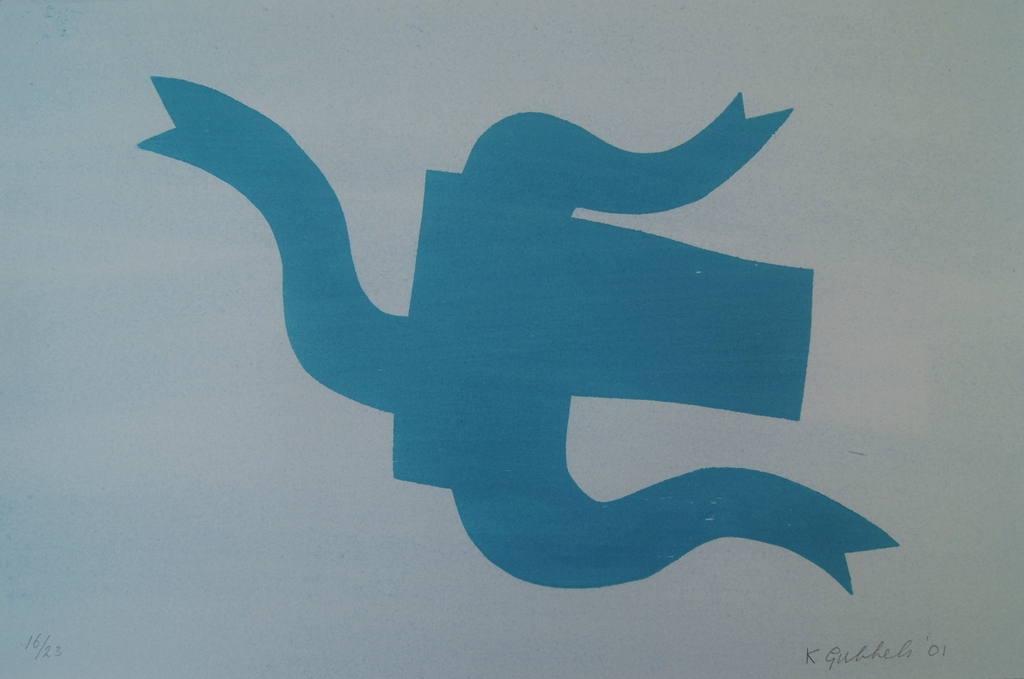 Klaas Gubbels houtdruk met aquarel uit 2001 oplage 23 ex. kopen? Bied vanaf 320!