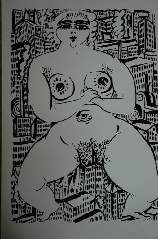 F Masereel Originele Litho 'Naakte vrouw' met origineel veilingcertificaat verkocht voor € 40!