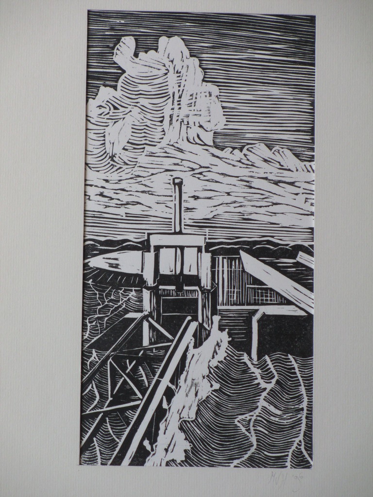 Onbekend, M.v.H., Stormvloedkering, Linosnede kopen? Bied vanaf 1!