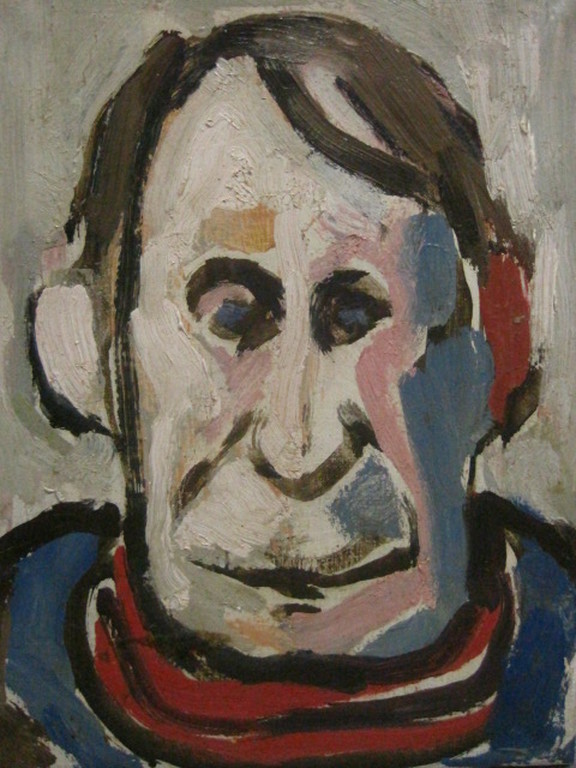 Jan Sierhuis (1928-)  olieverf "zelfportret" omstreeks 1990 gesigneerd  verkocht voor € 650!