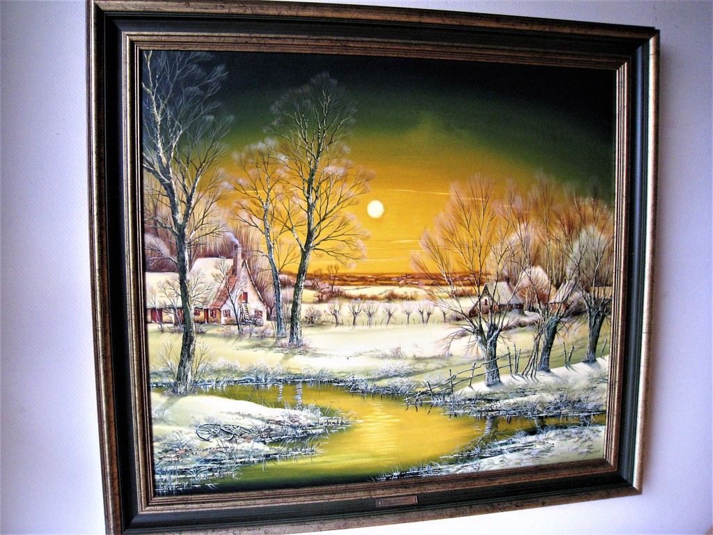 sneeuwlandschap  zonsondergang. kopen? Bied vanaf 450!