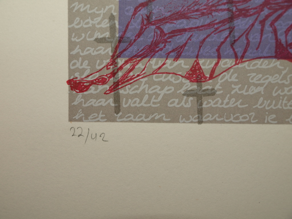 Onbekende kunstenaar – Zeefdruk – Kunstacademie MINERVA Groningen – 1994 kopen? Bied vanaf 5!