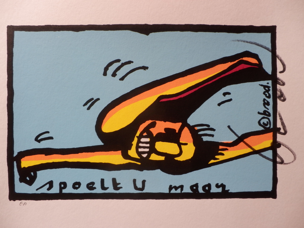 HERMAN BROOD, Gelimiteerde en HANDGESIGNEERDE Zeefdruk  SPOELT U MAAR kopen? Bied vanaf 89!