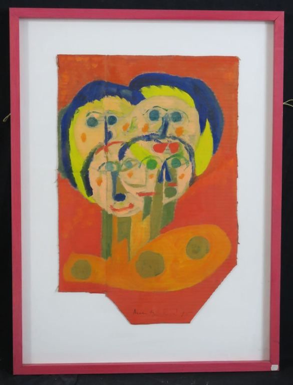 Meertje Kaal: Olieverf op karton, Zonder titel - Ingelijst kopen? Bied vanaf 20!