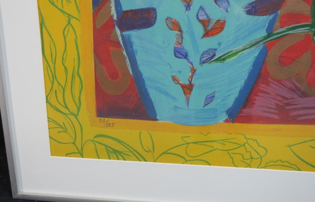 Saskia Kuulkers: Zeefdruk, Paradijsvogelbloemen - Ingelijst kopen? Bied vanaf 1!