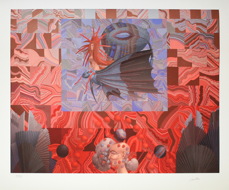 Wolfgang Hutter - Handgesigneerde Giclee - Die Geliebte des Drachen verkocht voor € 50!