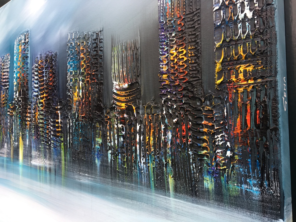 Gena - Skyline - Acrylverf op doek  kopen? Bied vanaf 315!