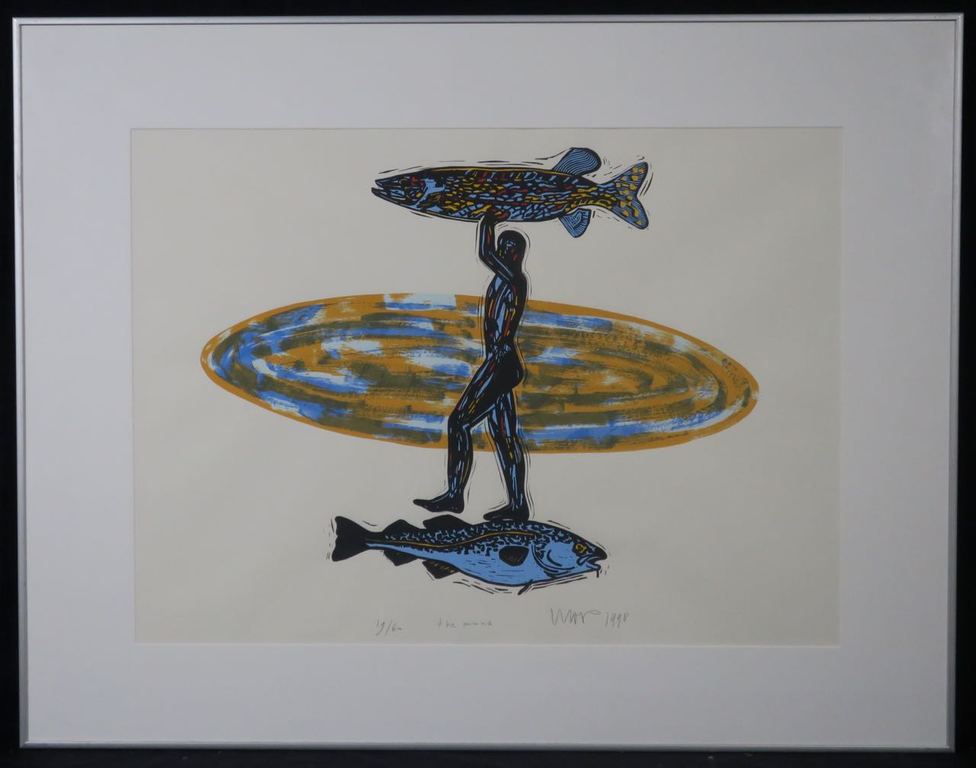 Hans Wap: Zeefdruk, The pond - Ingelijst kopen? Bied vanaf 20!