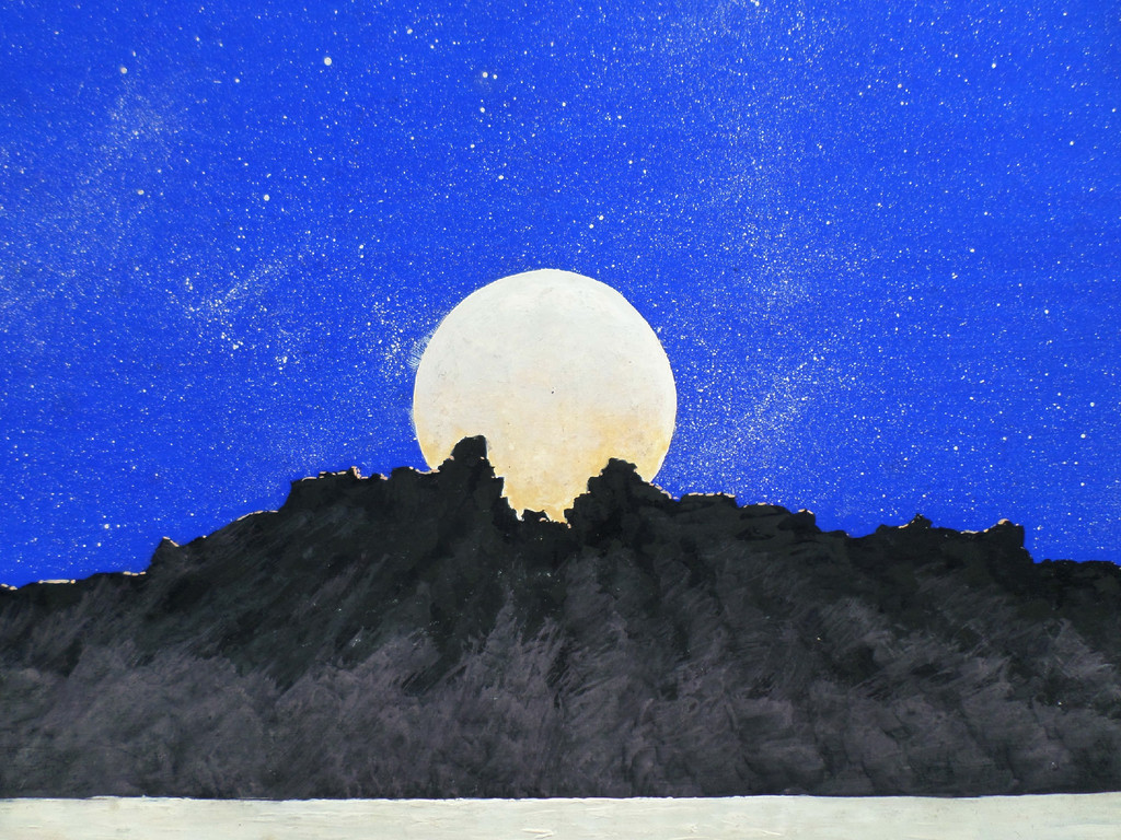 Tom Anema - Maan boven bergmeer, gemengde techniek kopen? Bied vanaf 60!