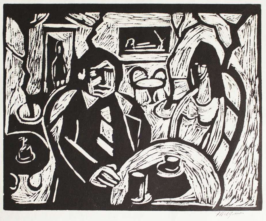 2 linodrukken Piet Wiegman (Heemstede 1930 - 2005) - Cafe/Woonwagen kopen? Bied vanaf 15!