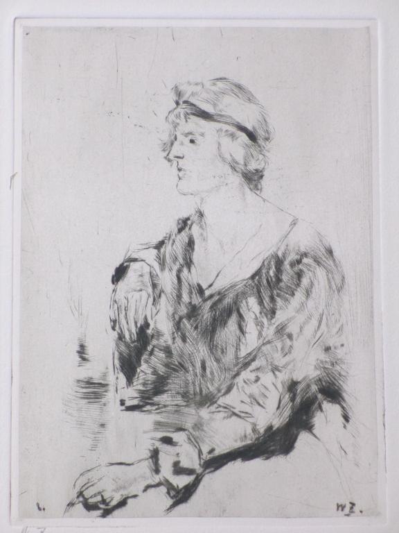 Willem de Zwart, Zittende vrouw, Ets  kopen? Bied vanaf 40!