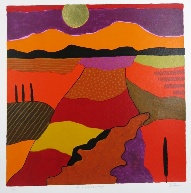 Ronald Boonacker: Zeefdruk, Lago di Garda II Italy  verkocht voor € 70!