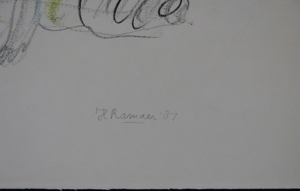 Hanny Ramaer: Potloodtekening, Twee vrouwen met vogel kopen? Bied vanaf 1!