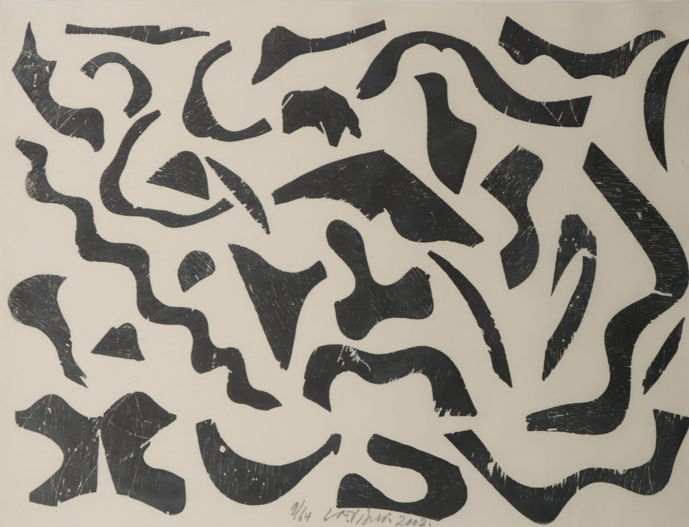 Carel Visser: Houtsnede op Japans papier, Z.T. (Zwart) - Ingelijst kopen? Bied vanaf 100!