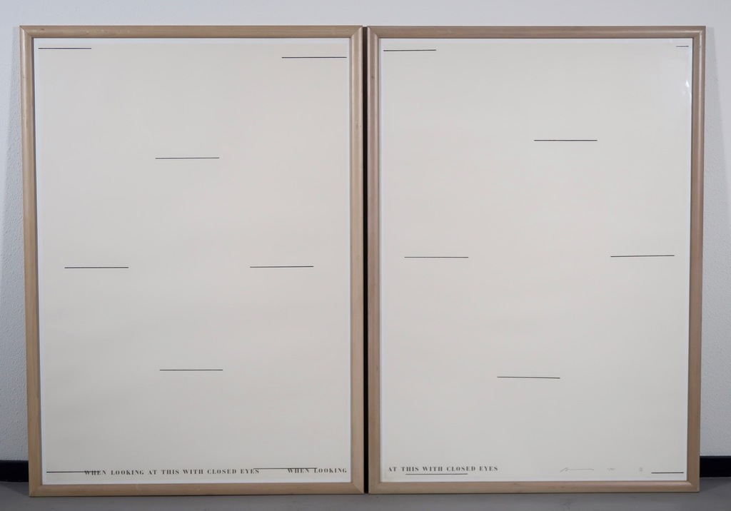 Shusaku Arakawa: Tweeluik van Litho's, When looking at this with.. - Ingelijst kopen? Bied vanaf 170!