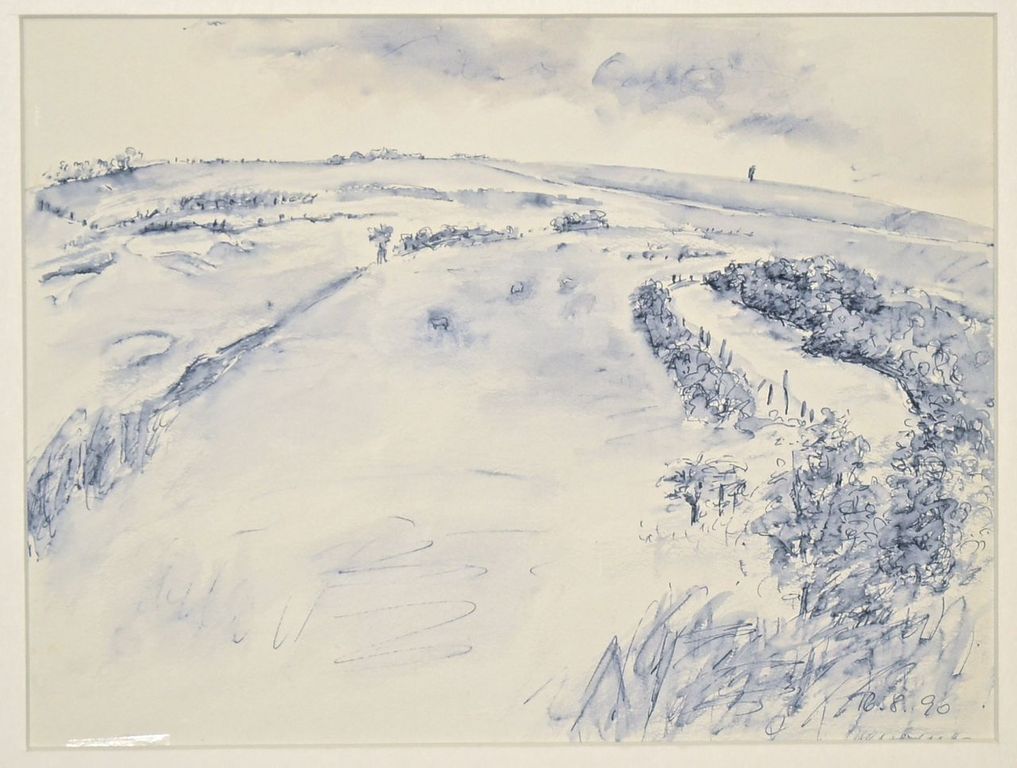 Ursula Neubauer: Aquarel. Landschap kopen? Bied vanaf 1!