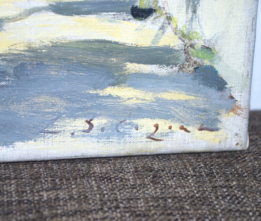 zonnige mediterraanse doorkijk - olieverf op doek - kunsthandel Koch kopen? Bied vanaf 45!