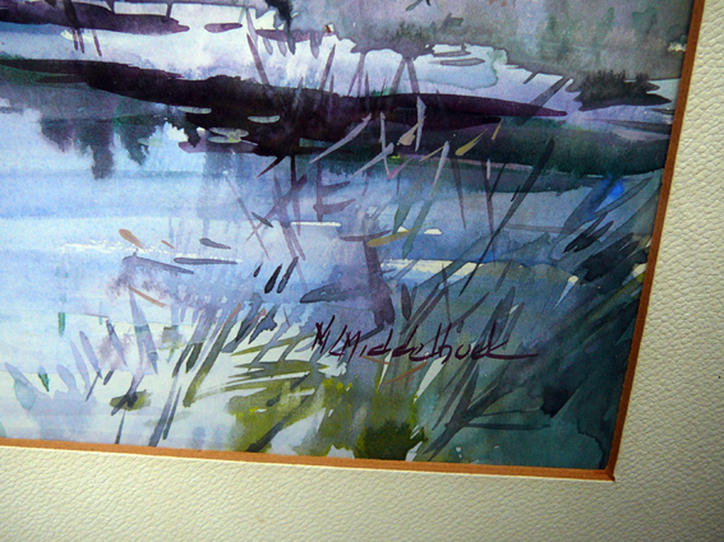 Martinus Middelhoek: Hollands Landschap -aquarel- kopen? Bied vanaf 90!