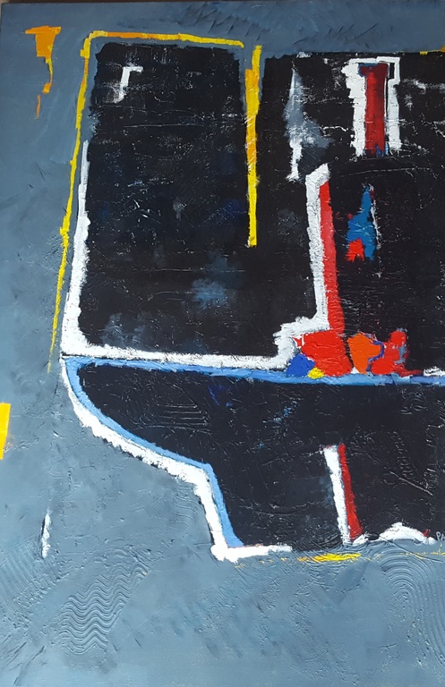 Paul Vincken (1952-2014) - Abstracte compositie - Acryl op doek (groot), gesign. verkocht voor € 199!