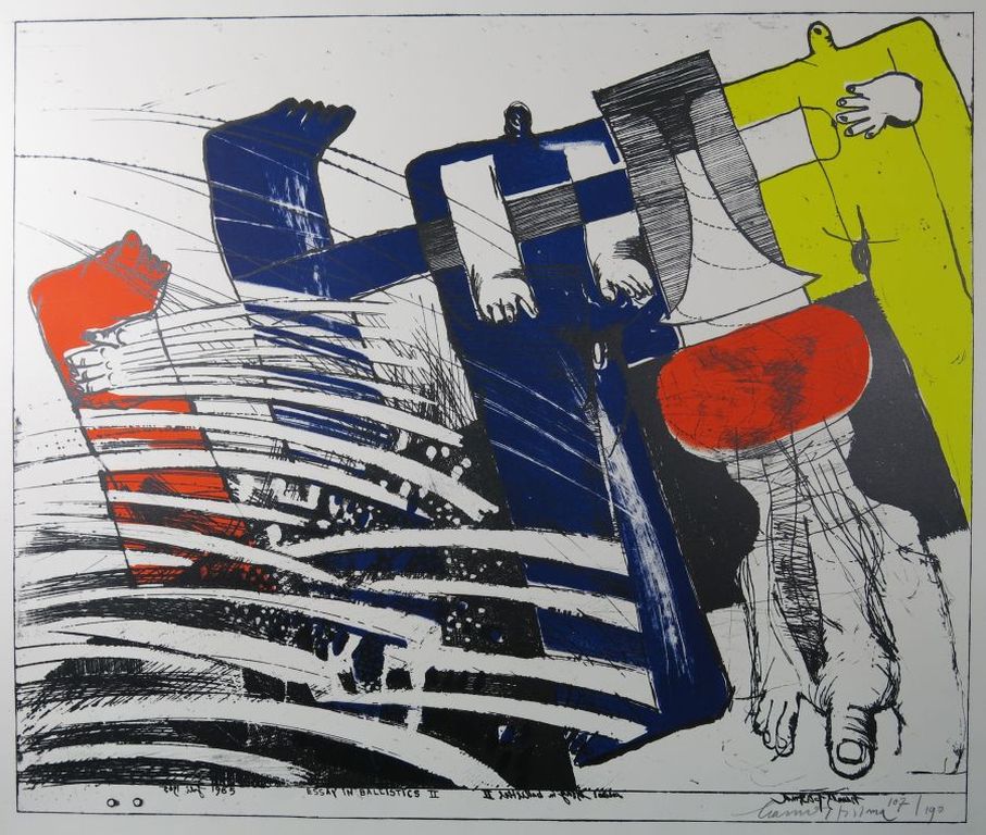 Hannes Postma: Litho, Essay in ballistics II verkocht voor € 60!