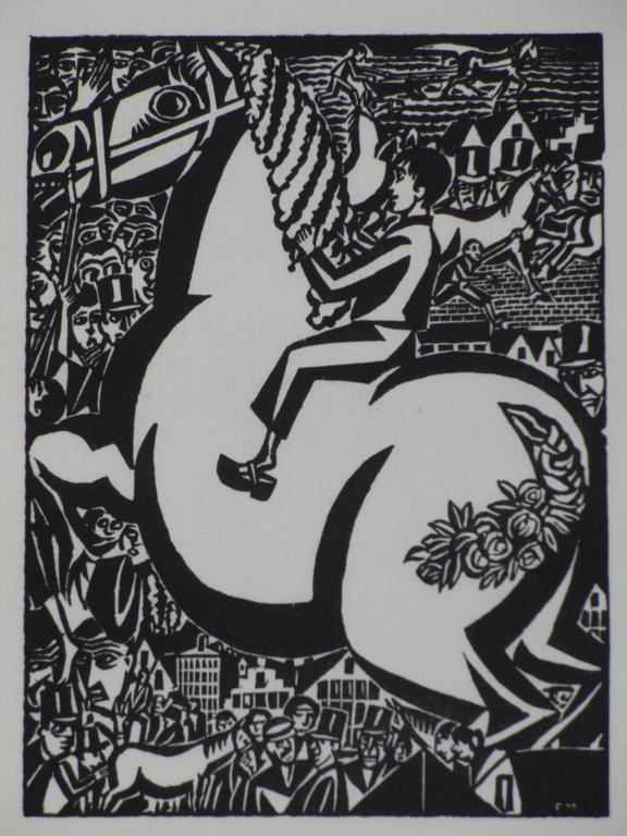 Frans Masereel, Keurhengst, Houtsnede verkocht voor € 45!