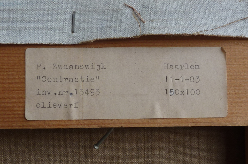 Pieter Zwaanswijk : Olieverf op doek, Contractie, 1983 kopen? Bied vanaf 75!