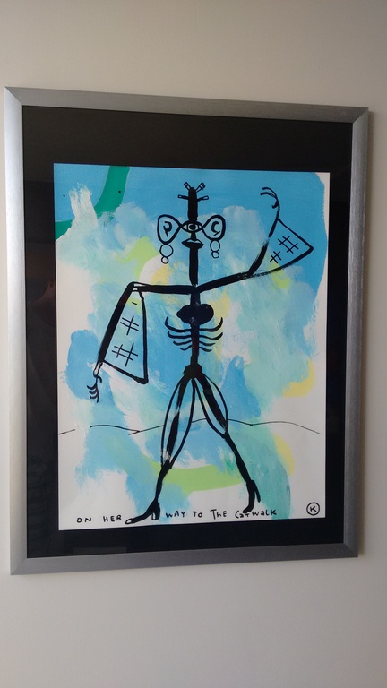 KAMAGURKA groot schilderij op papier, On her way to the catwalk, 65 x 50 cm kopen? Bied vanaf 350!