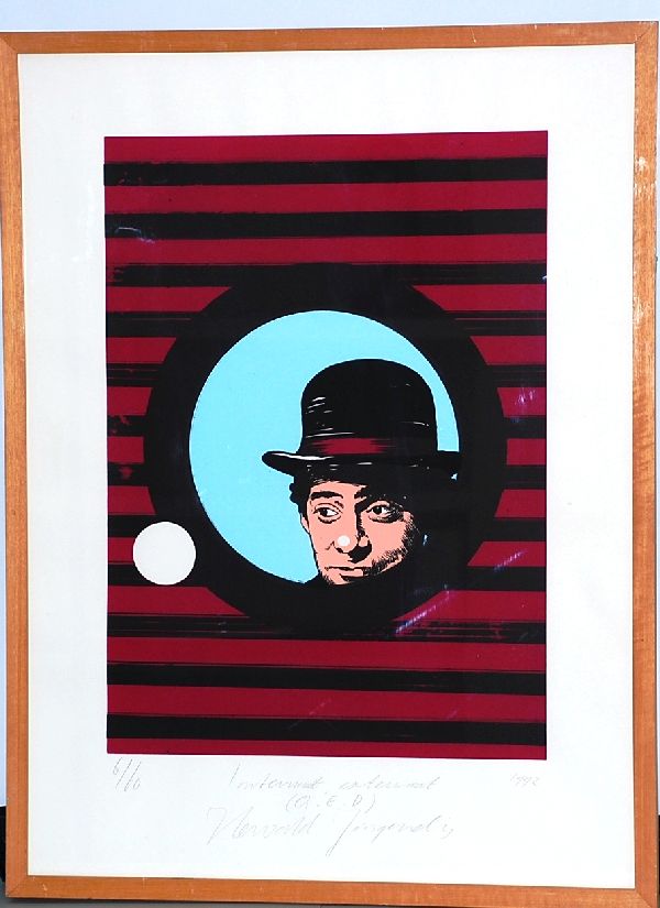 Hewald Jongenelis: Zeefdruk. Internaat Externaat. Ingelijst verkocht voor € 50!