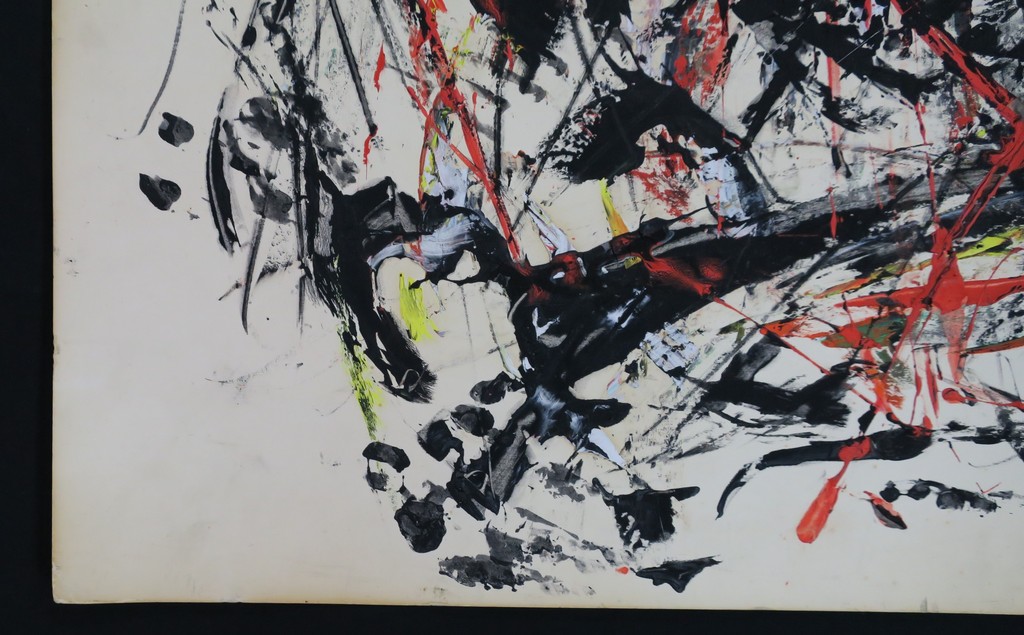 Onbekend gesigneerd: Acryl op papier, Abstracte compositie kopen? Bied vanaf 1!