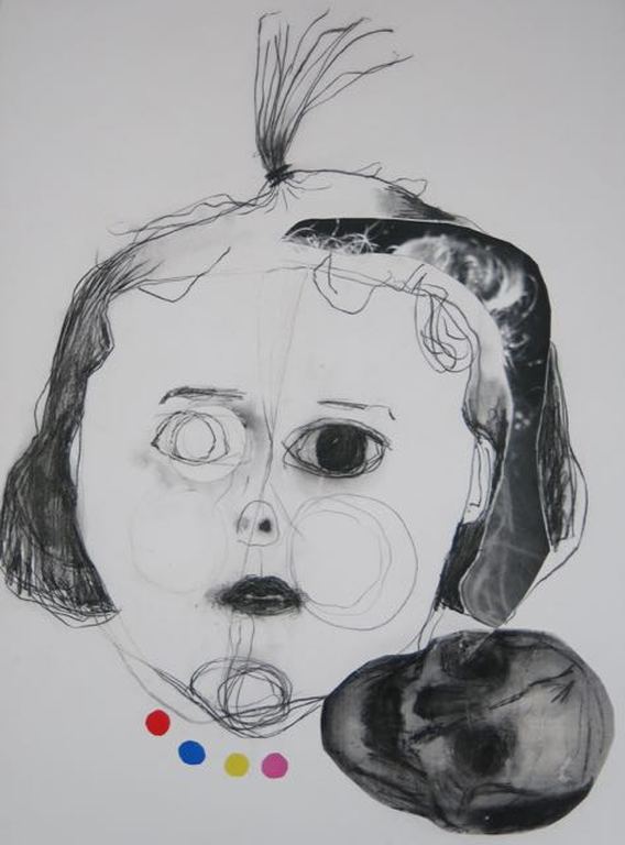 Marc Volger: Potlood en collage, Ketting (groot) verkocht voor € 80!