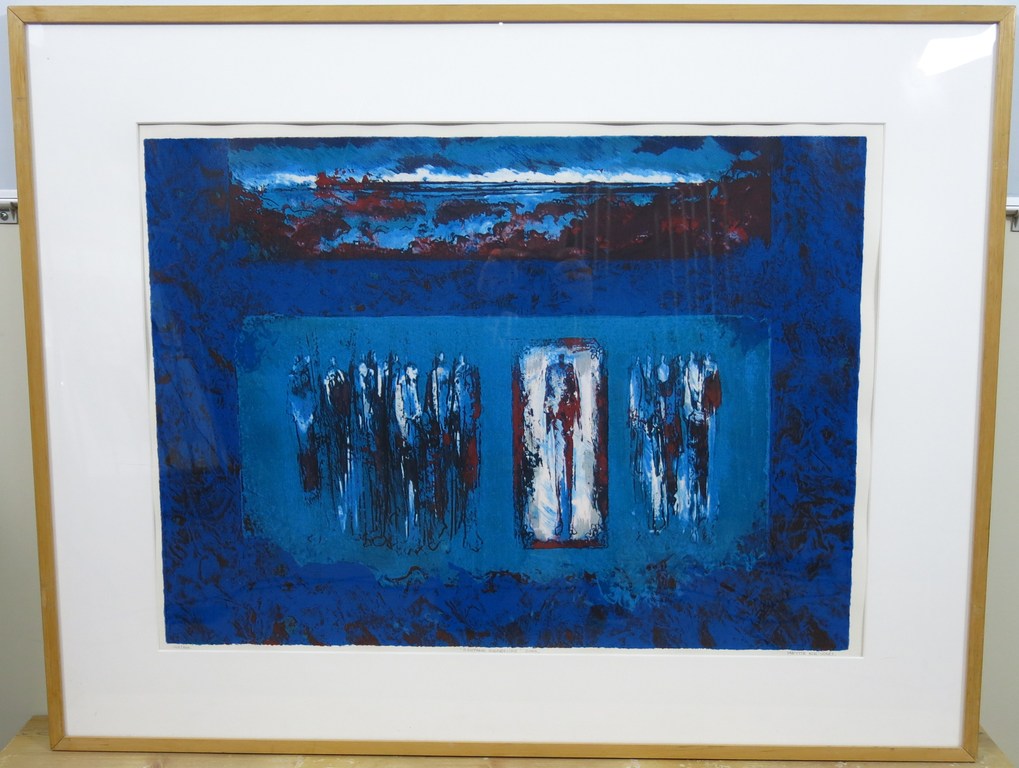 Mattie Schilders: Zeefdruk, Ochtendwandeling - Ingelijst (groot) kopen? Bied vanaf 50!