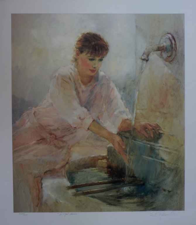 PAUL ROUWETTE  Gr Giclee   LE JET D'EAU  Handgesign. IMPRESSIONISTISCHE STIJL verkocht voor € 50!