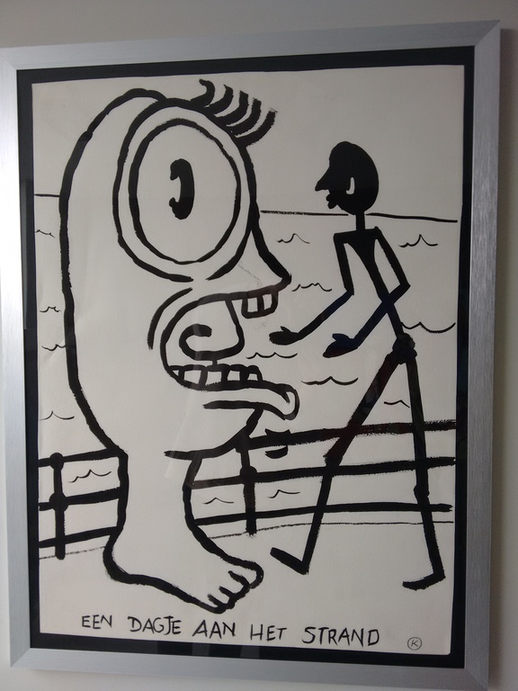 KAMAGURKA schilderij , een dagje aan het strand, achterzijde ook beschilderd kopen? Bied vanaf 330!