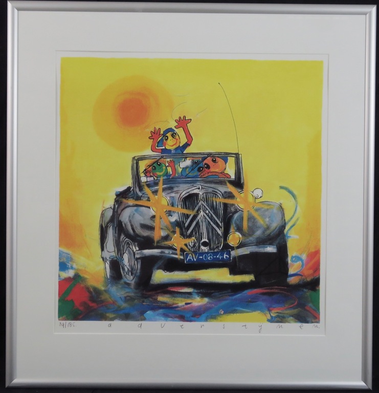 Ad Verstijnen: Zeefdruk, Traction - Ingelijst kopen? Bied vanaf 80!