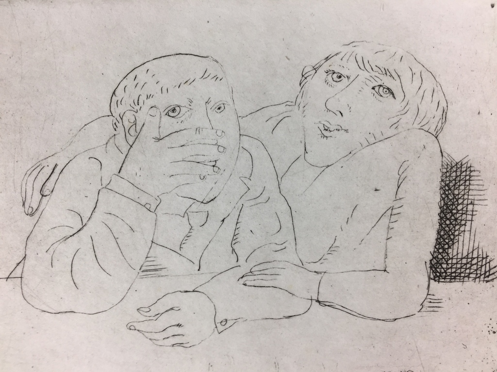 Herman Berserik - Herman Berserik, ets, 'Vrouw en vriend', 1969 (KLEINE OPLAGE) verkocht voor € 149!