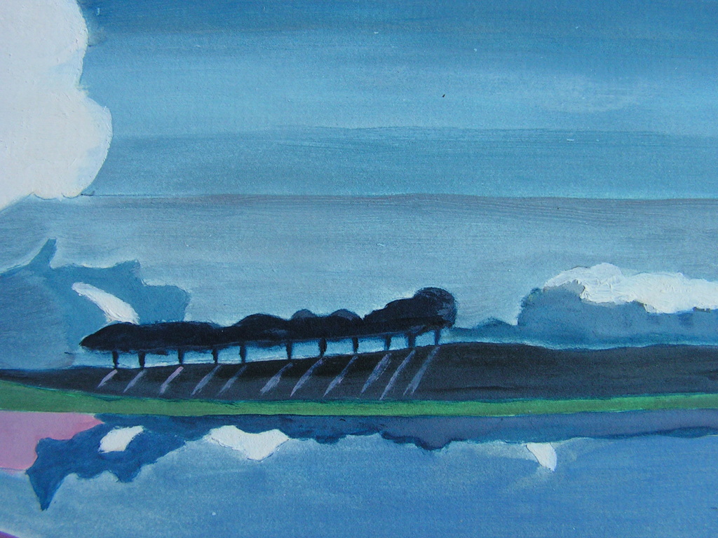 D.Stolwijk - acryl op papier - abstract landschap. kopen? Bied vanaf 1!