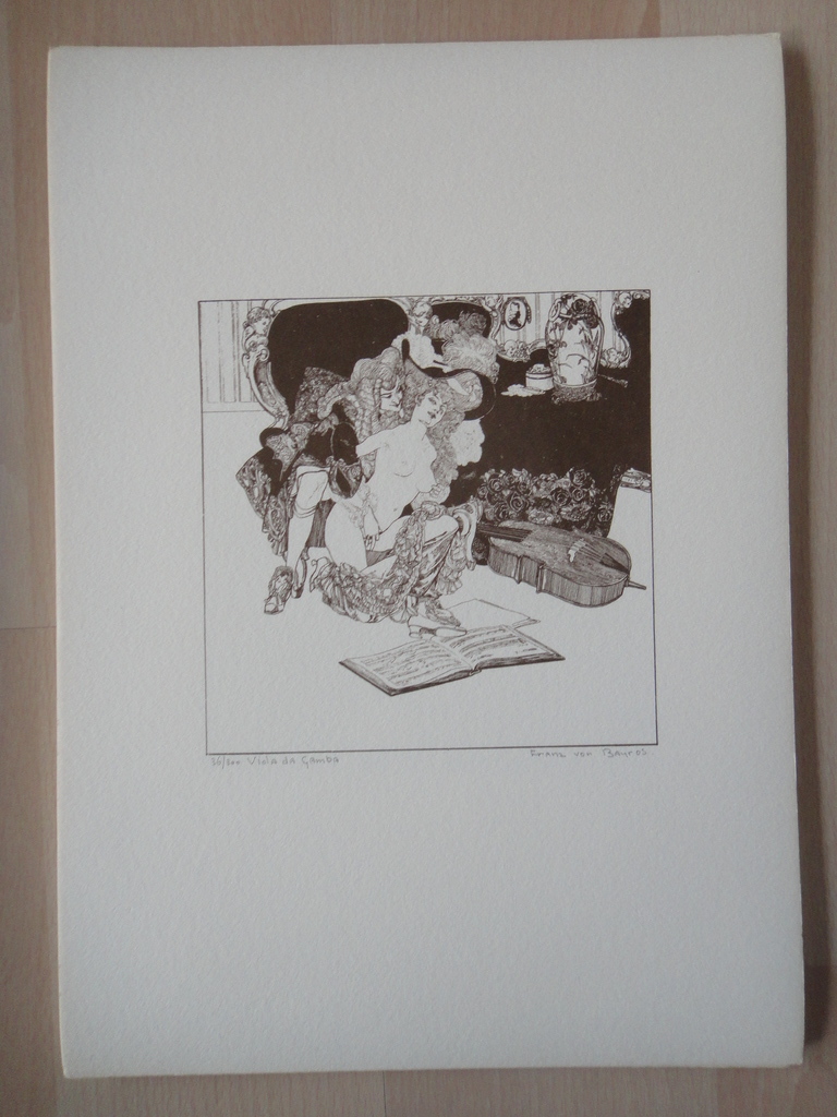 Franz von Bayros (1866-1924) -litho's-Viola da Gamba/O was ein wunderbare Stelle kopen? Bied vanaf 1!
