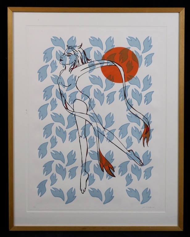 Yke Schotten: zeefdruk, Bladeren - Ingelijst kopen? Bied vanaf 20!