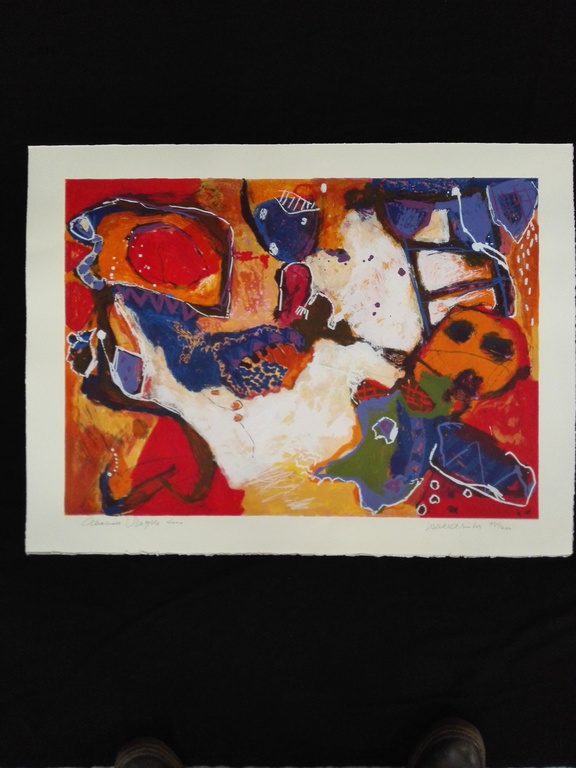 Alexander Vogels, zeefdruk op papier, Titel: Waterdrinker verkocht voor € 35!