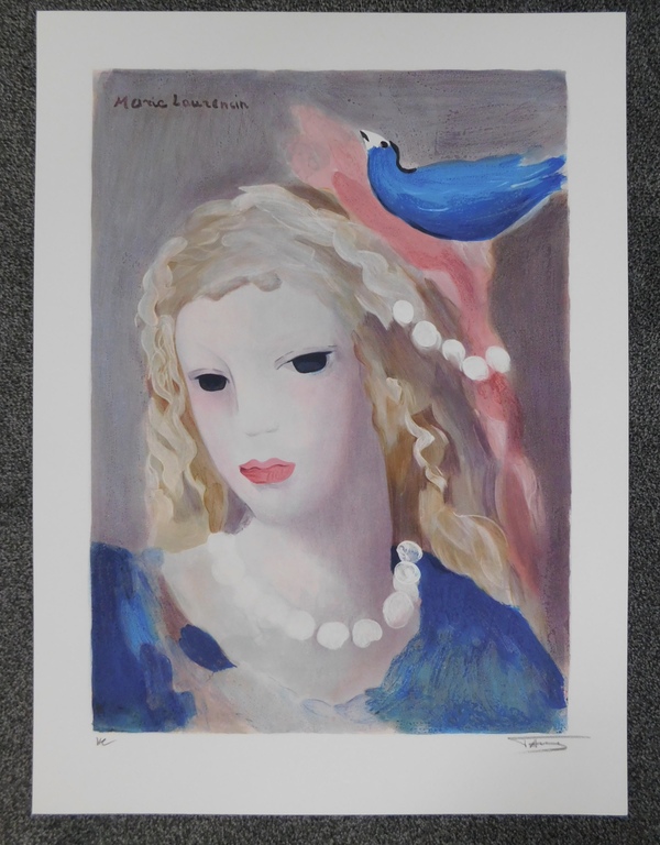 Marie Laurencin - Kleurenlitho - La Fille avec l'oiseau Bleu kopen? Bied vanaf 55!