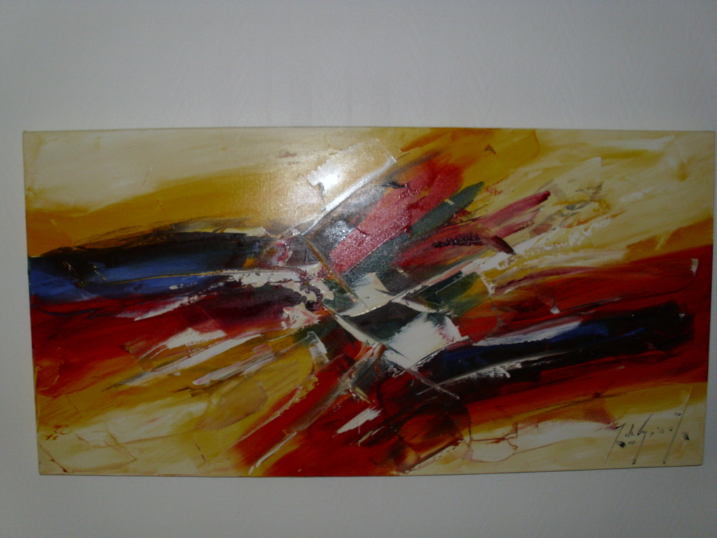 Olieverfdoek met palletmes gemaakt kopen? Bied vanaf 750!