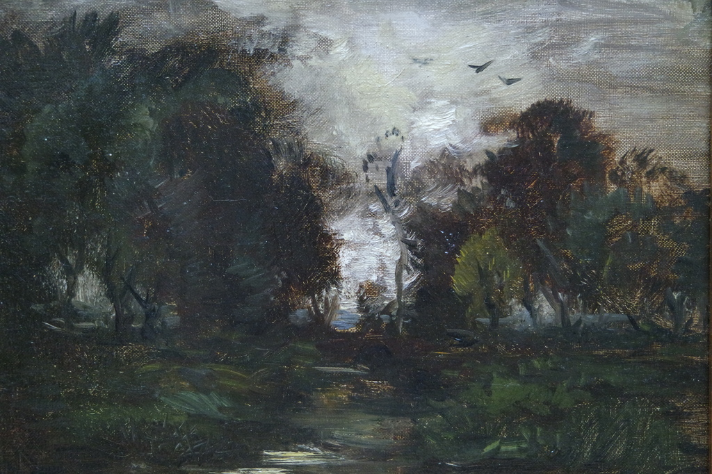 Theo Goedvriend (1879-1969) - olieverf op doek - bomen bij een bosvennetje kopen? Bied vanaf 140!